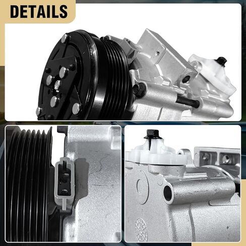 AC Compressor with Clutch Fits for Ford F-150 2004-2006 5.4L, Mustang 1996-2006 4.6L, for Lincoln Town Car 1994-2002, for Mercury Grand Marquis 1994-2002, CO 101290C, 0658129, 58129 in Kuwait