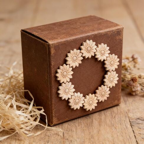 10-Pack Wood Rosettes Little Flowers Onlay Appliques (Dia-5cm/2), Unpainted Round Wood Appliques Decorative Carving Craft Decals for Home Chests Cabinet Door Cupboard Dresser Wardrobe Furniture Decor in Saudi Arabia