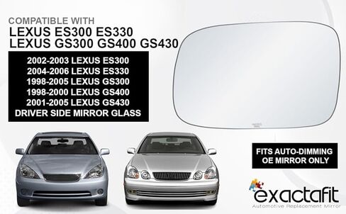 استبدال زجاج المرآة الجانبية للسائق لـ 2002-06 لكزس ES300 ES330، 1998-2005 لكزس GS300 GS400 GS430 مرايا الجناح للباب الأيسر عدسات مسطحة بدقة 8120L in Saudi Arabia