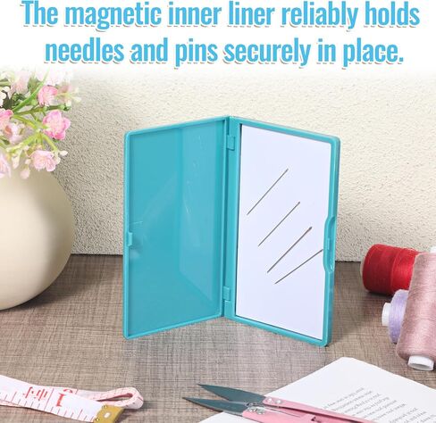 2Pcs Magnetic Needle Case Rectangle Magnetic Needle Holder Keeper Cross Stitch Sewing Knitting Pin Holder Case Organizer Storage Box for Pin Organizer in Kuwait