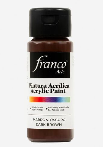 Acrylic Paint Water-Based, Quick-Drying Acrylics for Artists & Crafters, Non-Toxic, Multi-Surface Paint for Wood, Canvas, Paper, Ceramic, Stone, Fabric & DIY Projects Dark Brown 2 U.S fl oz in Kuwait