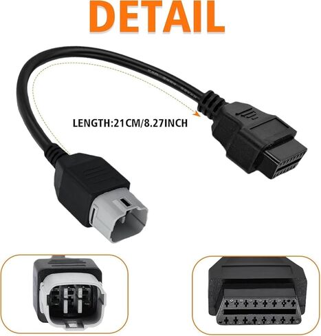 OBD 6Pin Motorrad Adapter Cable 6 Pin to 16Pin Motorbike obdii Motorcycle Diagnostic Cable connctor Compatible with Suzuki Motorcycle Moto in Saudi Arabia