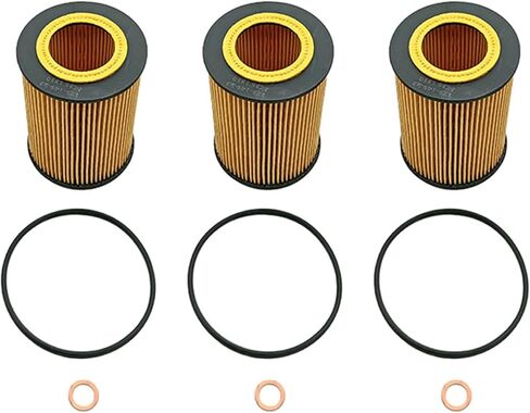 3 Pieces Engine Oil Filter 51223 for BMW 328I 1996-2000 328IS 1996-1999 330CI 2001-2006 330I 2001-2007 330XI 2001-2005 525I 2001-2005 528I 1996-2000 530I 2001-2005 X3 2004-2009 H9253X 11421740534 in Kuwait
