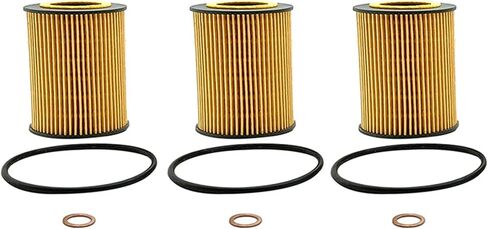3 Pieces Engine Oil Filter 51223 for BMW 328I 1996-2000 328IS 1996-1999 330CI 2001-2006 330I 2001-2007 330XI 2001-2005 525I 2001-2005 528I 1996-2000 530I 2001-2005 X3 2004-2009 H9253X 11421740534 in Kuwait
