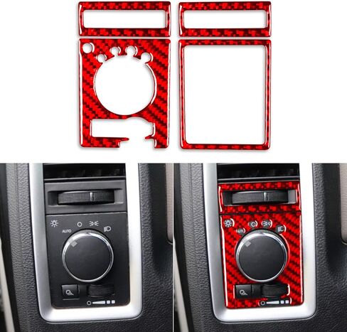 Real Carbon Fiber Headlight Switch Panel and Air Conditioner Outlet Vent Frame Trim Cover Sticker Compatible with Ram 1500 2500 3500 2013-2018Auto Interior Accessories Black 4pcs in Saudi Arabia