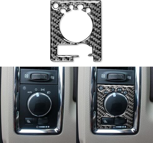 Real Carbon Fiber Headlight Switch Panel and Air Conditioner Outlet Vent Frame Trim Cover Sticker Compatible with Ram 1500 2500 3500 2013-2018Auto Interior Accessories Black 4pcs in Saudi Arabia