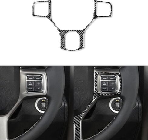 Real Carbon Fiber Headlight Switch Panel and Air Conditioner Outlet Vent Frame Trim Cover Sticker Compatible with Ram 1500 2500 3500 2013-2018Auto Interior Accessories Black 4pcs in Saudi Arabia