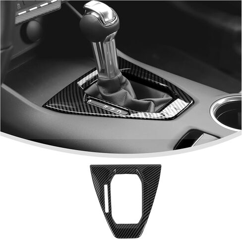 Linskip Gear Shift Panel Trim Compatible with Ford Mustang Ecoboost, GT, Dark Horse 2024-2026+, AT Gear Shift Decor Cover for Mustang Interior Accessories Carbon Fiber Black in Kuwait