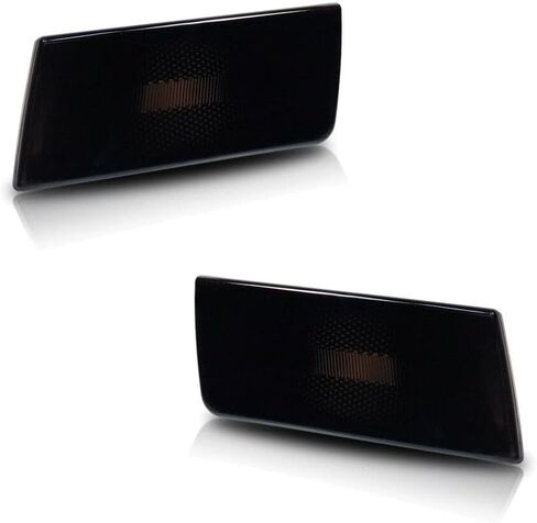 Front Bumper Side Marker Light Covers Bulbs 2005-2010 for Chrysler 300 2005-2010 W5W (168)-Bulb Shape Code Smooth Black-Housing Smoke/Tinted-Lens 12 V 4805860AA 4805861AA in Saudi Arabia