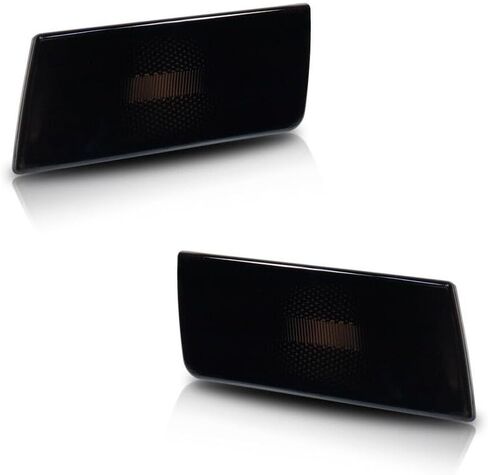 Front Bumper Side Marker Light Covers Bulbs 2005-2010 for Chrysler 300 2005-2010 W5W (168)-Bulb Shape Code Smooth Black-Housing Smoke/Tinted-Lens 12 V 4805860AA 4805861AA in Saudi Arabia