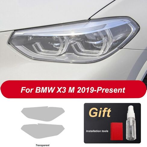 Car Front Light Film for BMW X3 F25 G01 M 2014-2024 2 Pcs Car Headlight Tint Black Protective Film Vinyl Protection Transparent TPU Sticker in Kuwait