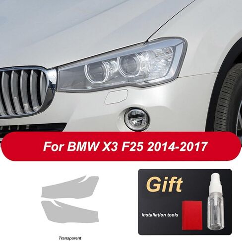 Car Front Light Film for BMW X3 F25 G01 M 2014-2024 2 Pcs Car Headlight Tint Black Protective Film Vinyl Protection Transparent TPU Sticker in Kuwait