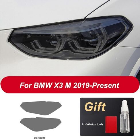 Car Front Light Film for BMW X3 F25 G01 M 2014-2024 2 Pcs Car Headlight Tint Black Protective Film Vinyl Protection Transparent TPU Sticker in Kuwait