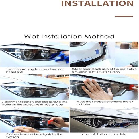 Car Front Light Film for BMW X3 F25 G01 M 2014-2024 2 Pcs Car Headlight Tint Black Protective Film Vinyl Protection Transparent TPU Sticker in Kuwait