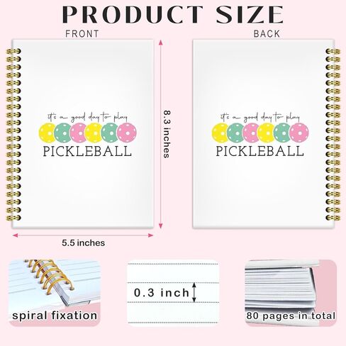 Pickleball Gifts Notebook Journal 5.5x8.3, Pickleball Gifts for Women, Gift for Pickle Ball Lovers Players, Trendy Pickle Ball Hardcover Spiral Notebooks for Note Taking in Kuwait