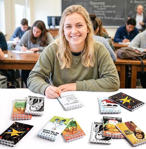 24 Pcs Funny Meme Mini Spiral Notebooks Sarcastic Relatable Meme Pocket Notepads Journals Novelty Memo Pads for Birthday Party Favors Office Coworker Employee Supplies Hilarious Gifts, 8 Designs in Saudi Arabia