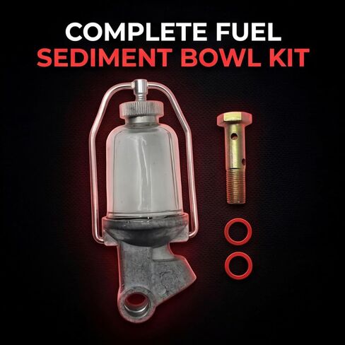 Fuel Sediment Bowl Assembly 311272 Compatible with Ford New Holland Tractors 134CID 172CID Replaces NCA9155D NCA99180B 86531362 in Kuwait