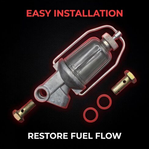 Fuel Sediment Bowl Assembly 311272 Compatible with Ford New Holland Tractors 134CID 172CID Replaces NCA9155D NCA99180B 86531362 in Kuwait