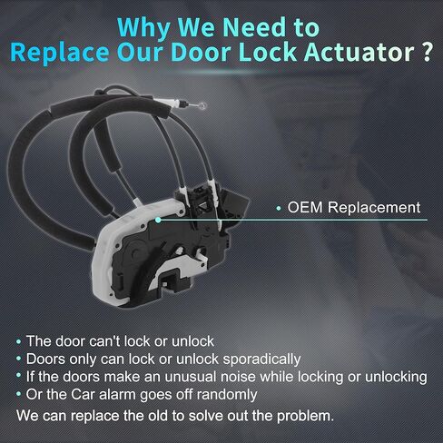 X AUTOHAUX Replacement Rear Left Passenger Side Power Door Lock Actuator Motor with with Cable for Nissan Juke 2011-2017 Door Latch Actuator Assembly Replace No.825011KA2A Black in Kuwait