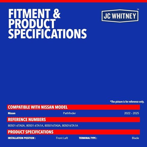 مشغل قفل الباب الأمامي الأيسر JC Whitney JFBAJCWDLA00004 - متوافق مع Pathfinder 2022-2025 in Kuwait