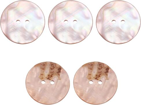 MECCANIXITY 10Pcs Round Natural Shell Buttons,25mm 2 Holes Mother of Pearl Craft Seashell Sewing Buttons for Clothes Shirts Dresses Sewing DIY Craft Making, Brown Grey in Kuwait