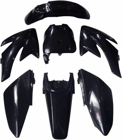 CRF70 XR70 البلاستيك الحاجز Fairings مع مجموعة مسامير تثبيت الجسم البلاستيكية، خزان غاز الوقود، مقعد للدراجة الترابية Thumpstar Pitpro Atomic Offroad Motorcycle 140cc 150cc 160cc 200cc 250cc (أسود) in Kuwait