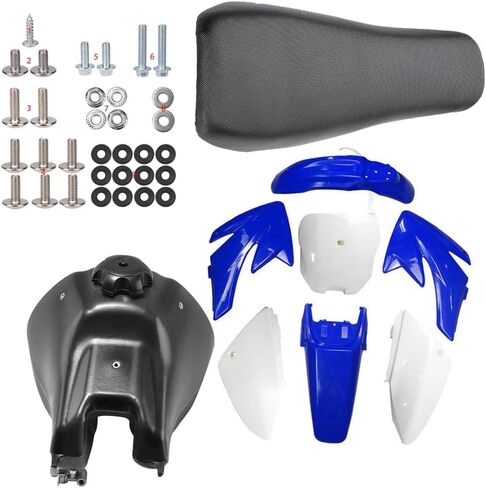 CRF70 XR70 البلاستيك الحاجز Fairings مع مجموعة مسامير تثبيت الجسم البلاستيكية، خزان غاز الوقود، مقعد للدراجة الترابية Thumpstar Pitpro Atomic Offroad Motorcycle 140cc 150cc 160cc 200cc 250cc (أسود) in Kuwait
