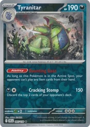 Pokemon - Tyranitar 095/159 Journey Together – Reverse Foil – Single Card in Kuwait