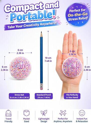 DIY Stress Ball Making Kit Squishy Casing Skin Empty Maker Vacuum Glue Seal Outside Bead Clay Filled Stressball Set Silicone Bouncy Fillable Sand Squishymaking Supplies Handmade in Kuwait