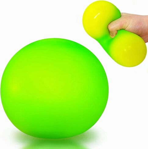 4 INCH Giant Squishy Green Stress Ball for Kids & Adults, Jumbo Colorful Changing Stress Dough Squish Ball, Squeeze Sensory Toys, Squishy Toys for Party Favors & Easter Basket Gifts in Saudi Arabia