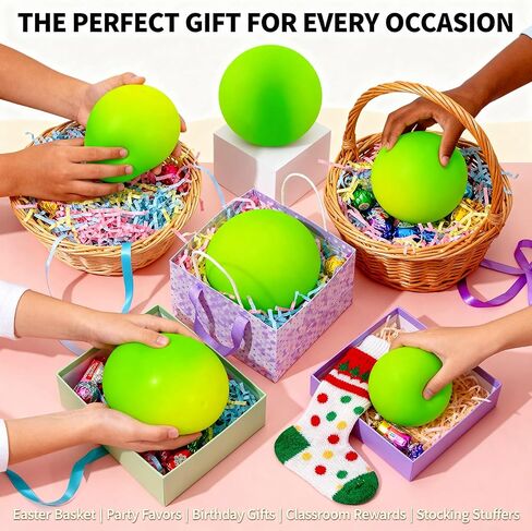 4 INCH Giant Squishy Green Stress Ball for Kids & Adults, Jumbo Colorful Changing Stress Dough Squish Ball, Squeeze Sensory Toys, Squishy Toys for Party Favors & Easter Basket Gifts in Saudi Arabia