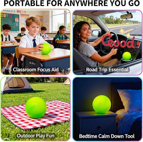 4 INCH Giant Squishy Green Stress Ball for Kids & Adults, Jumbo Colorful Changing Stress Dough Squish Ball, Squeeze Sensory Toys, Squishy Toys for Party Favors & Easter Basket Gifts in Saudi Arabia