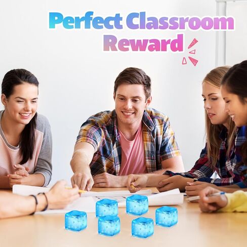 20 Pcs Stress Ice Cube Blue Stress Ball Slow Rising Squeeze Relief Cube with Snow Flake Inside Sensory Relaxation Snowballs for Anxiety Relief Goodie Prize Asmr Prop in Saudi Arabia