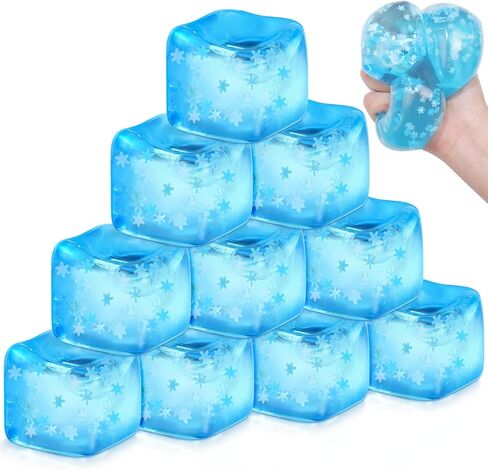 20 Pcs Stress Ice Cube Blue Stress Ball Slow Rising Squeeze Relief Cube with Snow Flake Inside Sensory Relaxation Snowballs for Anxiety Relief Goodie Prize Asmr Prop in Saudi Arabia