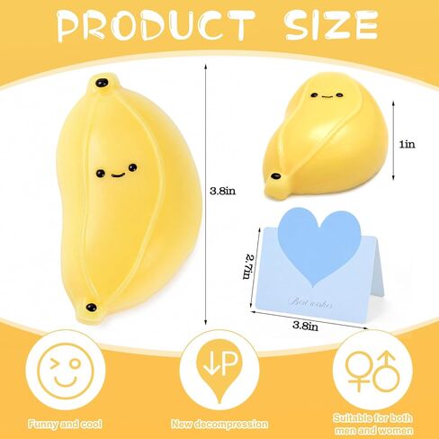 Vodolo Taba Squishy Banana,2 PCS Ultra-Soft Stress Relief Squishy Fidget Toys Adults,Small Cute Sensory Squeeze Toys,Fun Kids Enjoy Decompression Toy,Soft and Relaxing Squeezing Toy in Kuwait