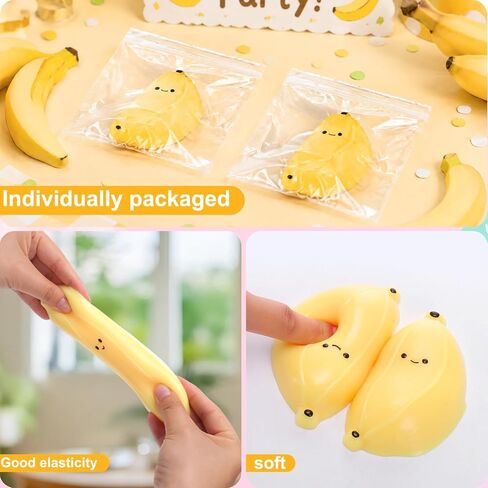Vodolo Taba Squishy Banana,2 PCS Ultra-Soft Stress Relief Squishy Fidget Toys Adults,Small Cute Sensory Squeeze Toys,Fun Kids Enjoy Decompression Toy,Soft and Relaxing Squeezing Toy in Kuwait