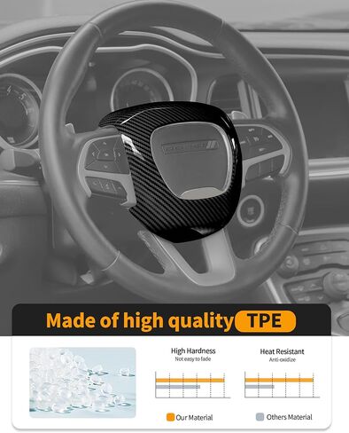 for Dodge Challenger/Charger/Durango 2015-2025 Central Control Steering Button Panel Frame Trim Interior Decoration Accessories Carbon Fiber in Kuwait
