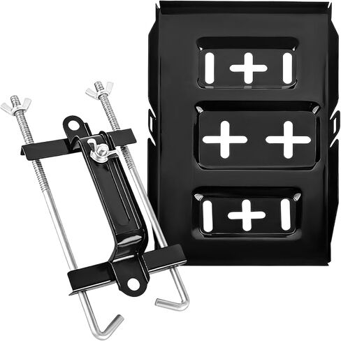 Battery Hold Down Tray Kit, Car Storage Battery Tray Holder with Adjustable Clamps, Corrosion-Resistant Metal Bracket Clamp Holds Automotive Batteries, Car Accessories (11.0 × 7.8 Inches) in Saudi Arabia