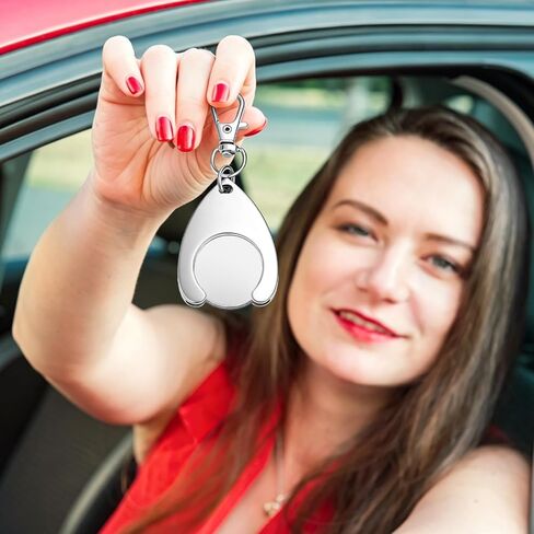 كينينج 4 قطع معدنية حامل العملات المعدنية سلسلة مفاتيح فضية ربع صغيرة حلقة مفاتيح صغيرة لعربة التسوق رموز كيرينغ لآلات بيع أكشاك الرسوم والأروقة - حلقة مفاتيح لموزع التغيير بغطاء قلاب in Kuwait