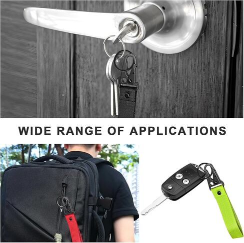 Car Key Chain, Anti-Lost Motorcycle Keyring Lanyard with Metal Ring, Fabric Wristlet Key Holder for Women Men (Fluorescent Green) in Saudi Arabia