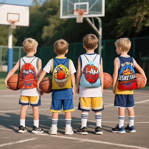 Basketball Party Favors - Includes 12PCS Drawstring Bags, Keychains, Slap Bracelets, Mini Basketball, Rubber Bracelets, Stickers for Basketball Birthday Party Decorations Supplies in Saudi Arabia