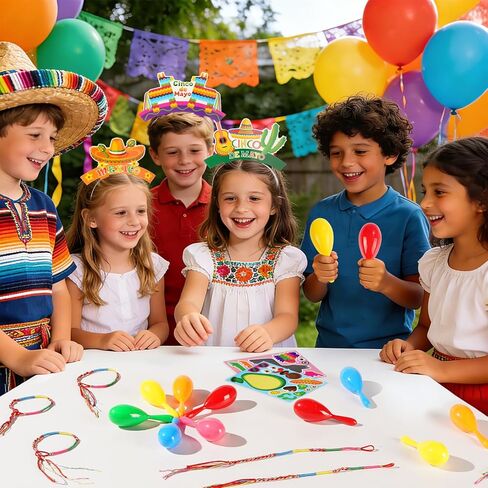 Vanblue 122 Pcs Mexican Fiesta Party favors Set Gift Fiesta Birthdays Decoration Cinco De Mayo Party Favors, Sombrero Headbands Goodie Bag Stuffers for Mexican Carnival Themed Supplies in Saudi Arabia