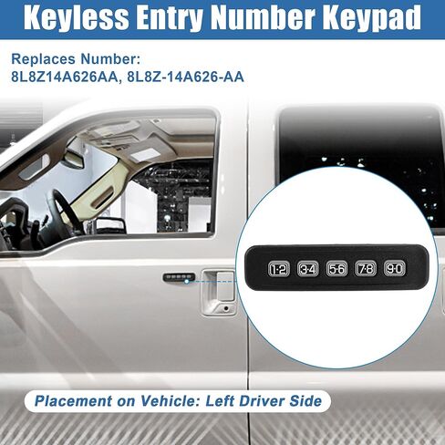 X AUTOHAUX لوحة مفاتيح دخول بدون مفتاح الجانب الأيسر للسائق لسيارة Ford Escape Explorer F250 F350 2005-2010 لسيارة Lincoln for Mercury Door رقم الدخول بدون مفتاح لوحة المفاتيح زر المحرك رقم 8L8Z14A626AA in Kuwait