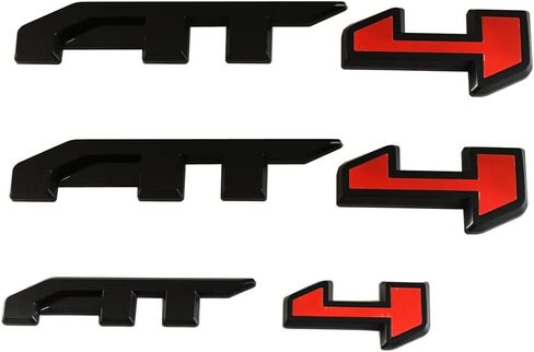 4Pcs Kit AT4 Sierra Overlay Emblems Door Rear Car Badge Compatible with 2019-2022 Sierra 1500 2500HD 3500HD (Black/Red) in Kuwait