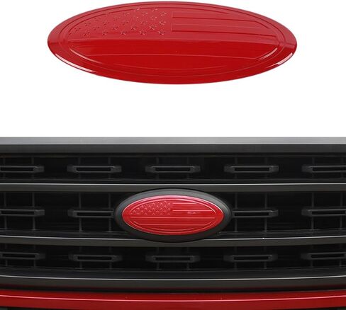 Car Front Grille, Rear Tailgate Emblem Trim for 2015+ Ford F-150 F150 F250 F350 Mustang Bronco, Bronco Sport Nameplate Decoration Cover American Flag, White Big in Kuwait