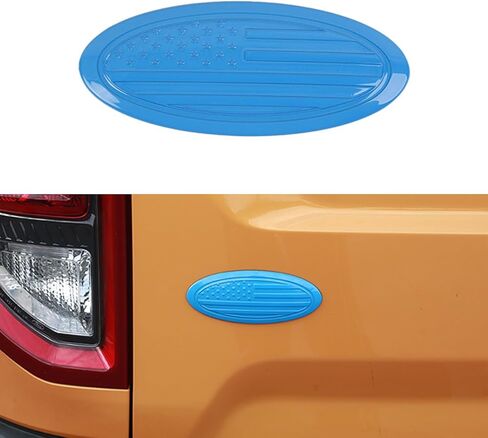 Car Front Grille, Rear Tailgate Emblem Trim for 2015+ Ford F-150 F150 F250 F350 Mustang Bronco, Bronco Sport Nameplate Decoration Cover American Flag, White Big in Kuwait
