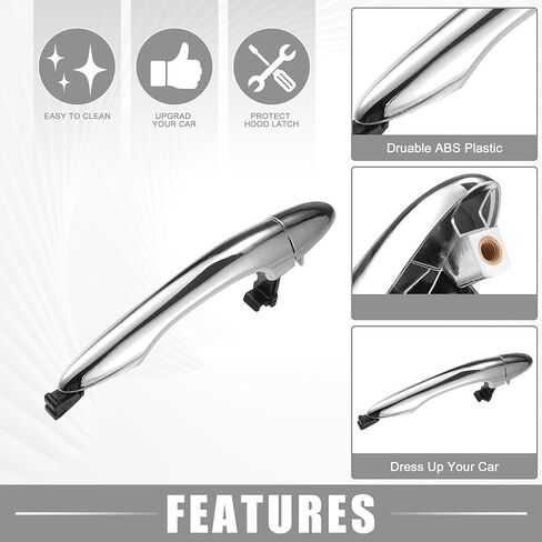 Rear Left Car Door Handle Exterior Door Handles for Kia Sportage 2.0L 2.4L 2011-2016 Plastic Silver Tone in Kuwait
