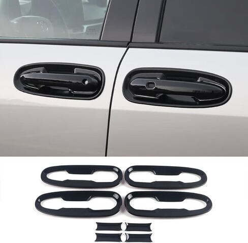 Car Accessories Fit for Toyota Sienna 2021 2022 2023 2024 2025 2026 Exterior Door Handle Bowl Protector Cover Trims (Glossy Black) ABS 8 PCS in Kuwait