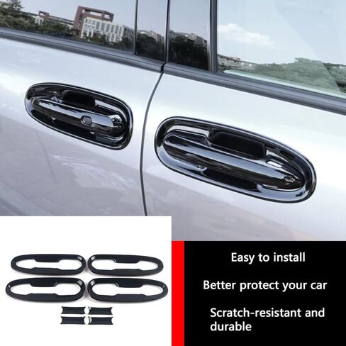 Car Accessories Fit for Toyota Sienna 2021 2022 2023 2024 2025 2026 Exterior Door Handle Bowl Protector Cover Trims (Glossy Black) ABS 8 PCS in Kuwait