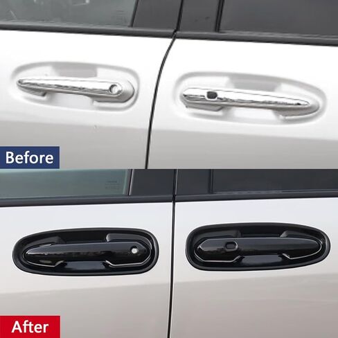 Car Accessories Fit for Toyota Sienna 2021 2022 2023 2024 2025 2026 Exterior Door Handle Bowl Protector Cover Trims (Glossy Black) ABS 8 PCS in Kuwait